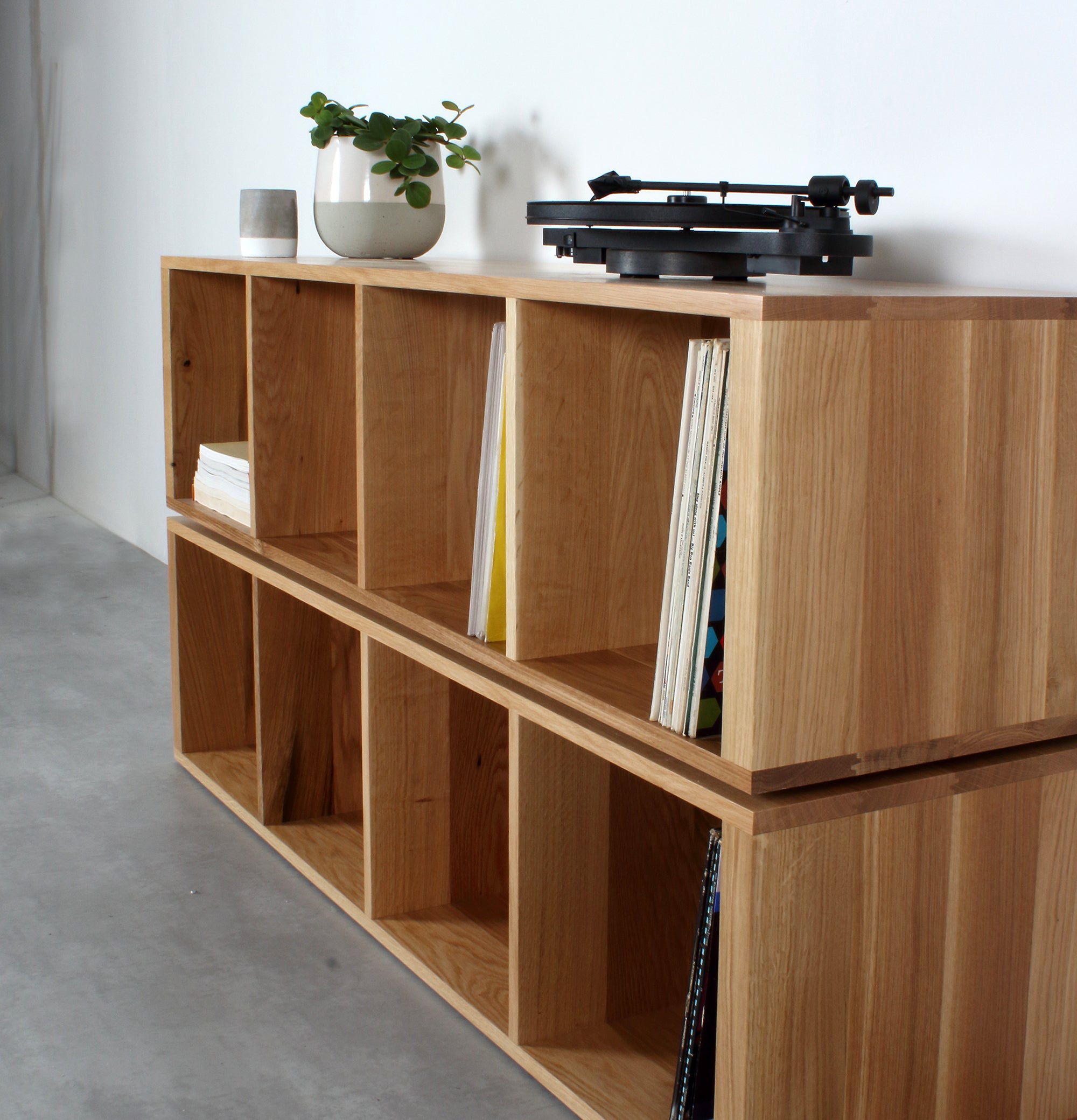 Solid Wood Bookcase/Vinyl Holder