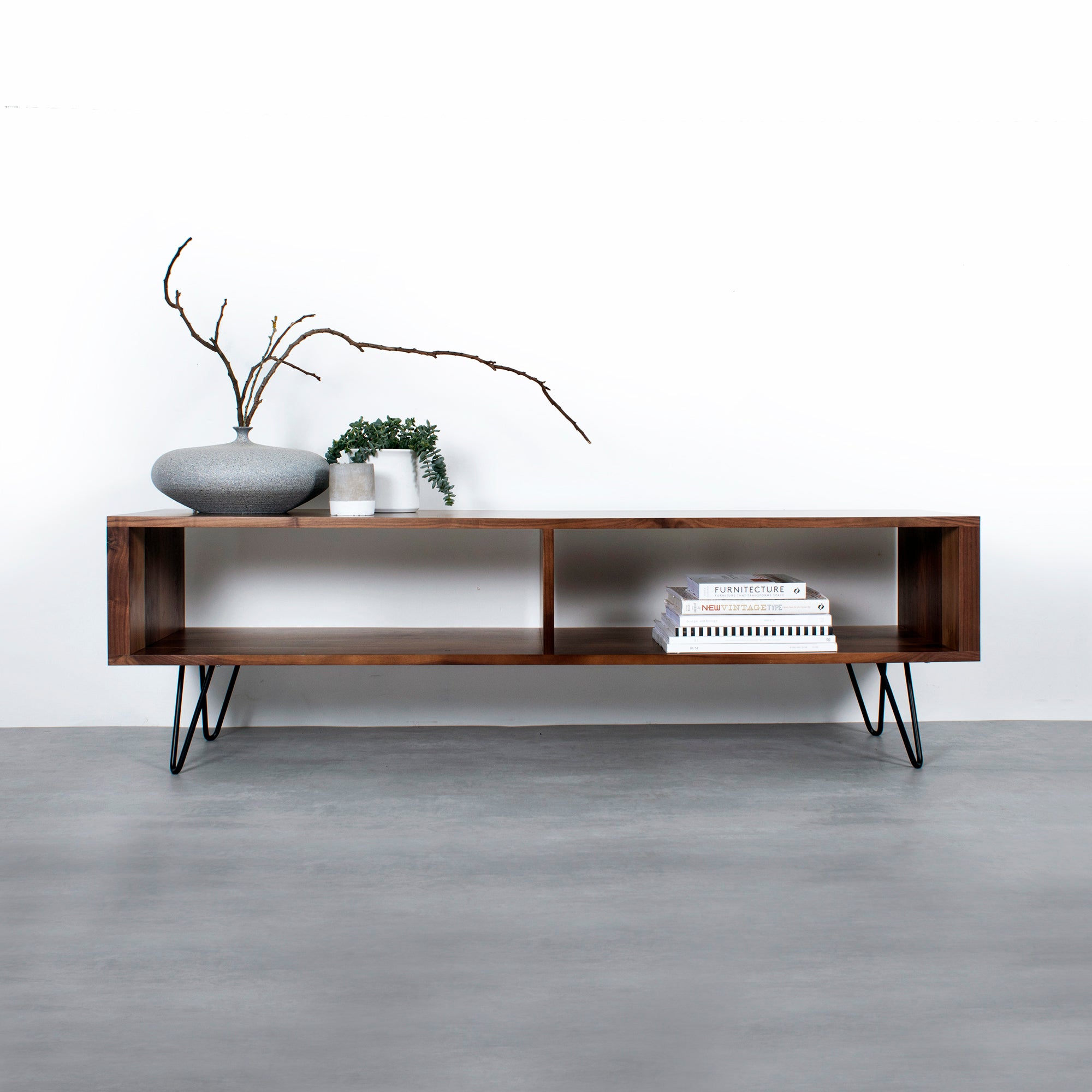 Henley TV Stand on Mid Century Hairpin Legs