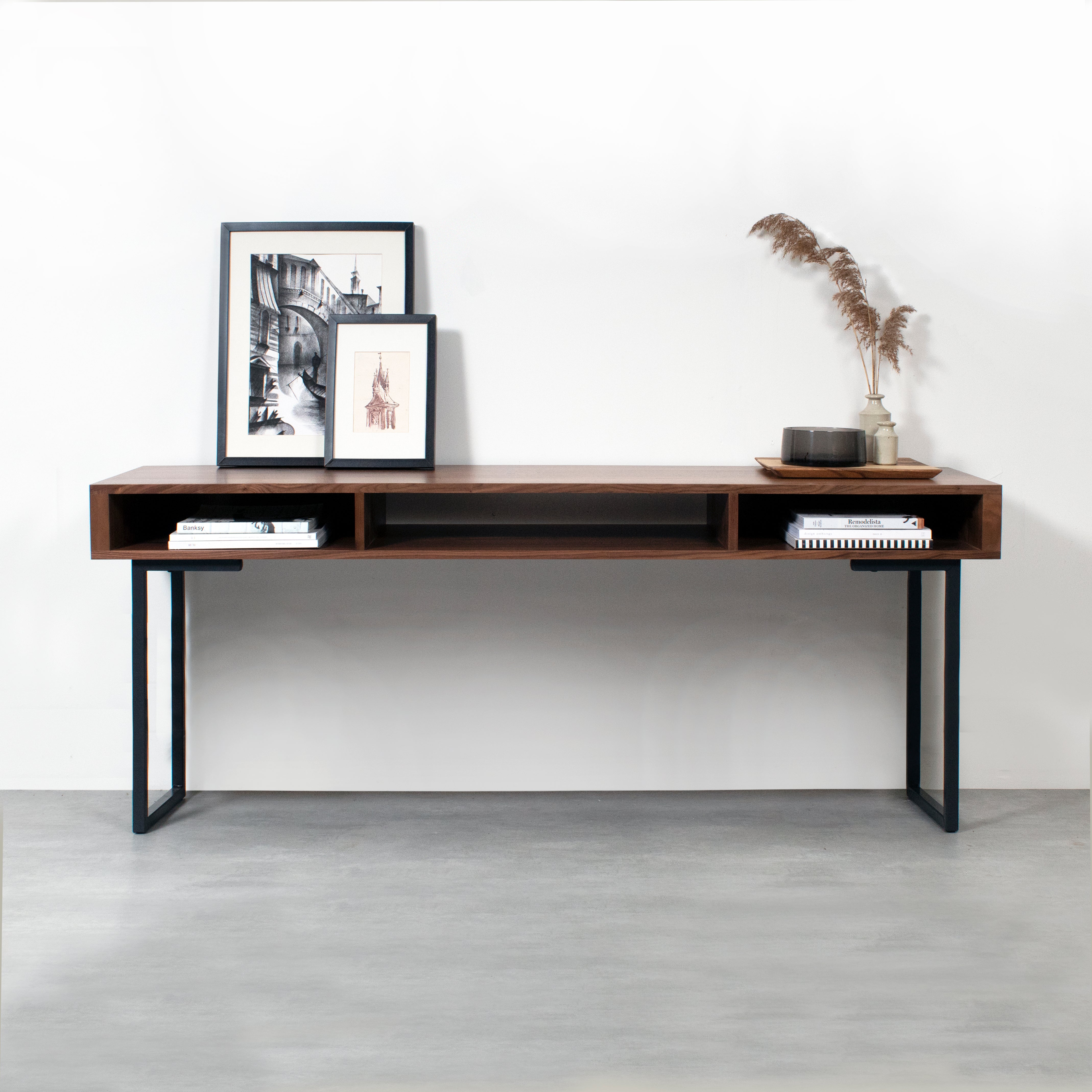 Walnut desk extra wide, console table