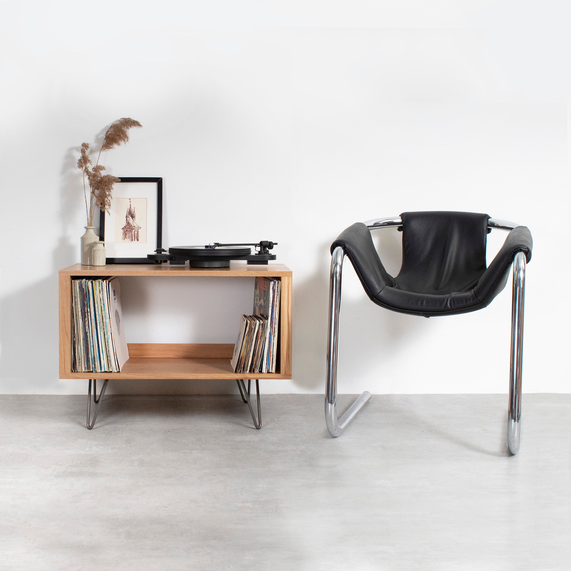 Stanton Vinyl Storage cabinet on Hairpin Legs