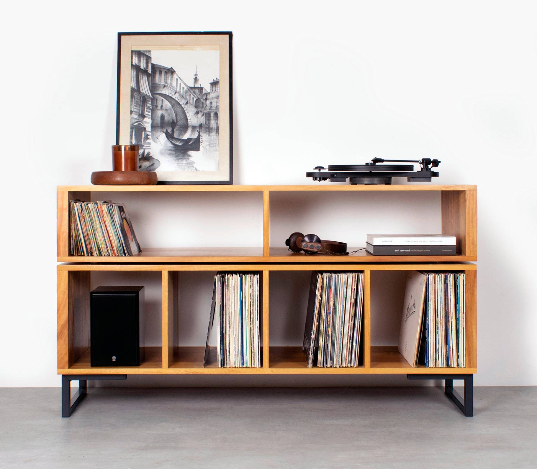 Furniture for storing vinyl records, record player stands and hifi cabinetss