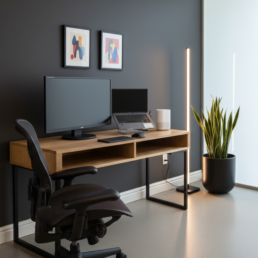 Darwen Minimalist Console Desk on Square Legs