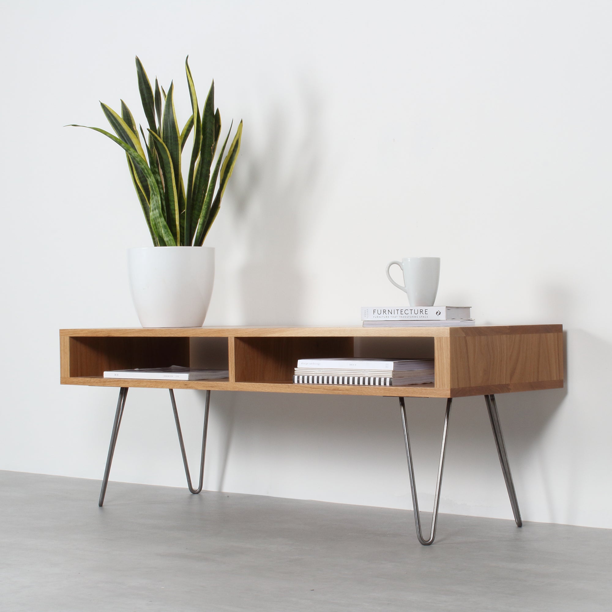 Darwen Solid Wood Coffee Table On Mid Century Hairpin Legs