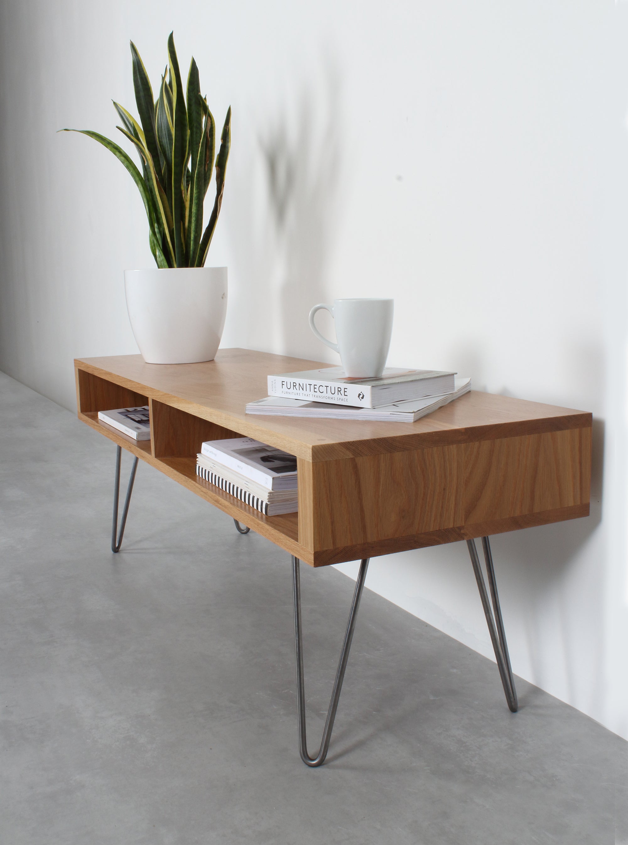 Darwen Solid Wood Coffee Table On Mid Century Hairpin Legs