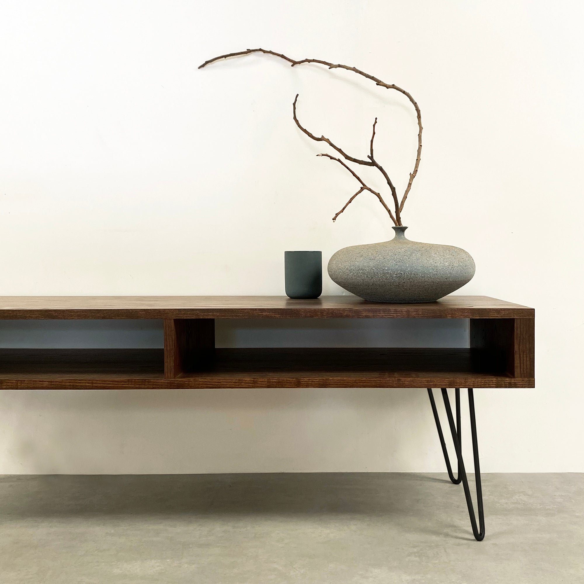 Darwen Solid Wood Coffee Table On Mid Century Hairpin Legs